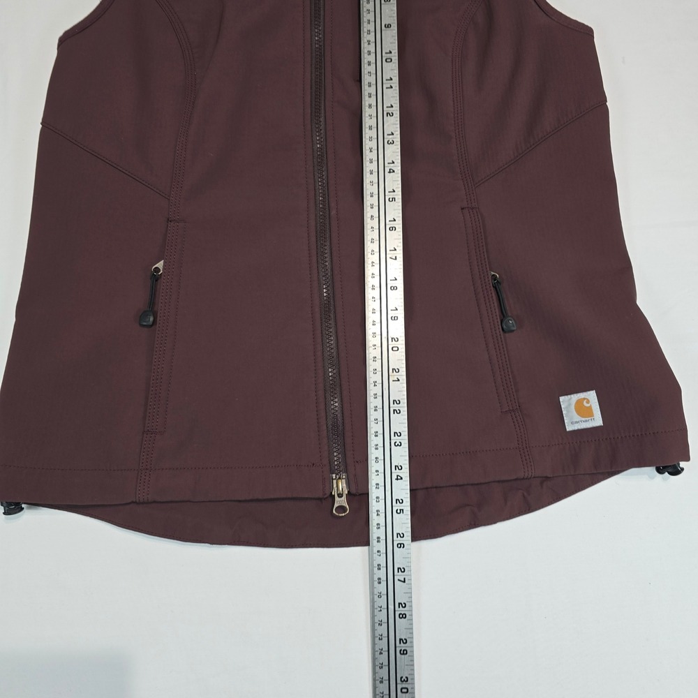 Carhartt Womens Softshell Vest Burgundy Full Zip Fleece Lined 102254 Medium 8/10 - Picture 12 of 15